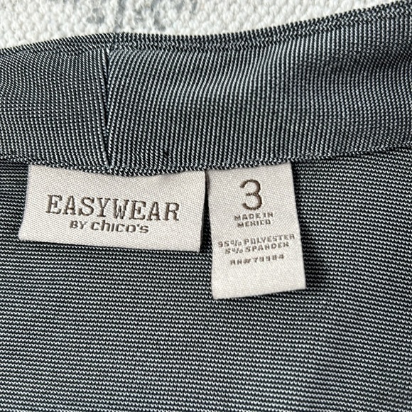 Chico's Easy Wear 2 Pc Travel Type Long Open Front Jacket Sz3 and Pants Sz2 Shor - Picture 16 of 16